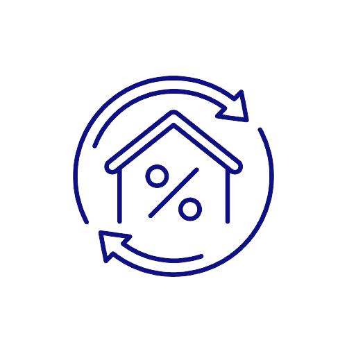 new remortgage icon in dark blue color